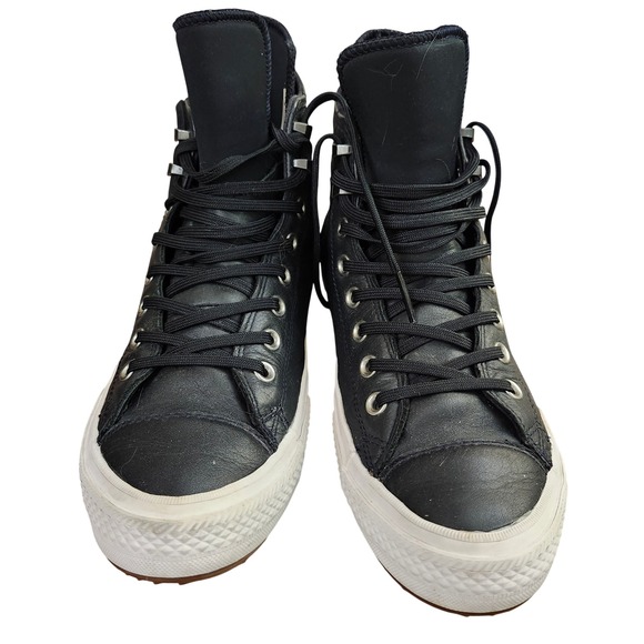 Converse CTAS Leather Waterproof High Top Sneaker Boot Black Women's 10.5 - Picture 11 of 12